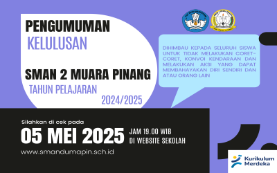 Pengumuman Kelulusan SMAN 2 Muara Pinang Tahun 2025